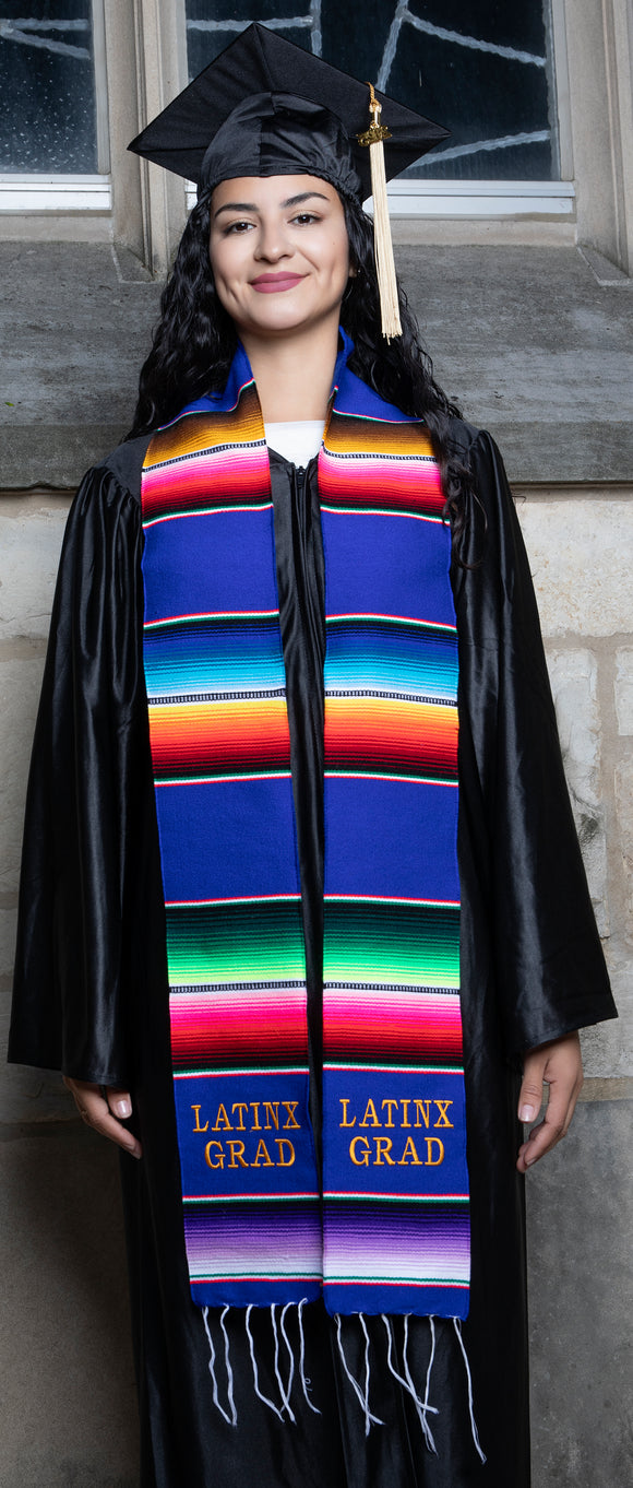 SLG3-BLUE MEXICAN SERAPE STOLE 